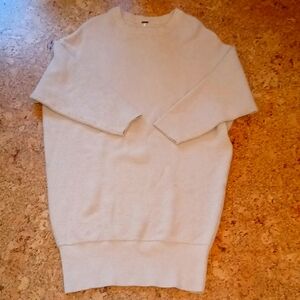 Free People Oversize 3/4 Sleeve Cream Sweater Dress Size XS